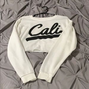 white long sleeve crop top